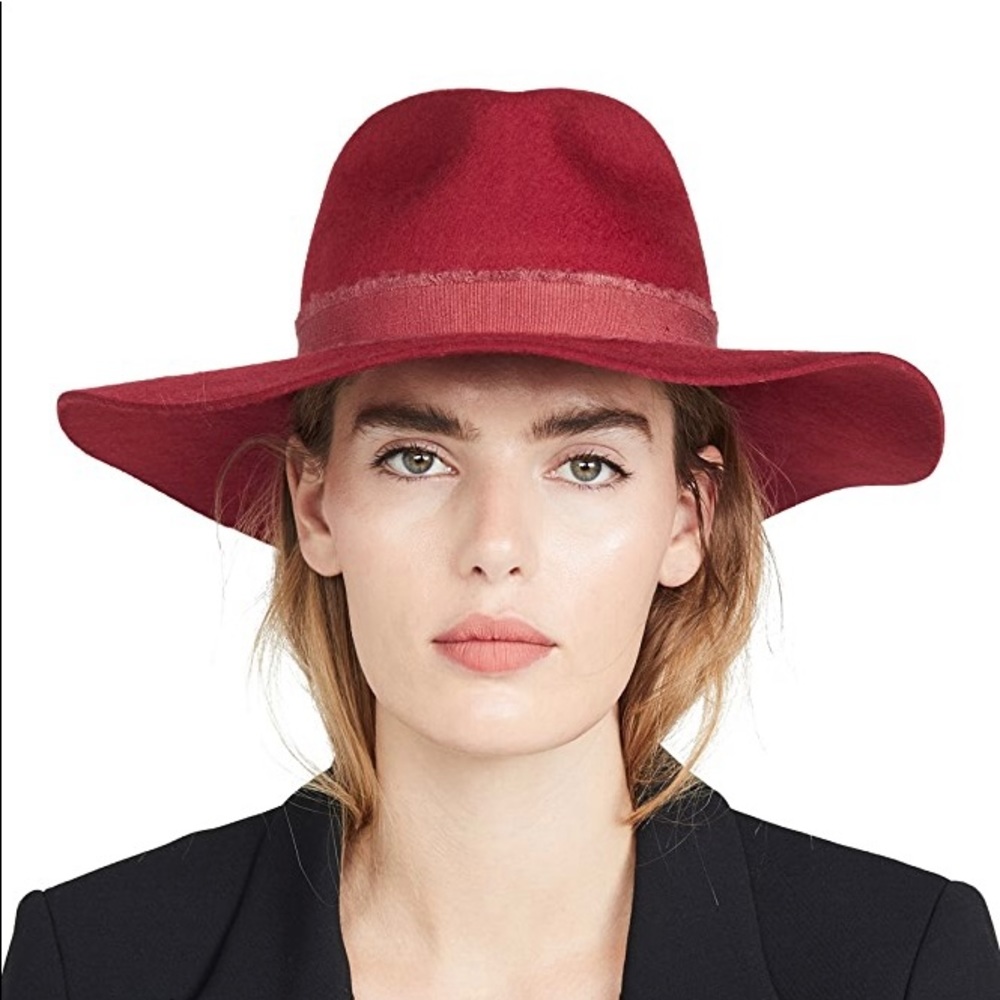 Brixton Ella Wool Fedora Hat - Red